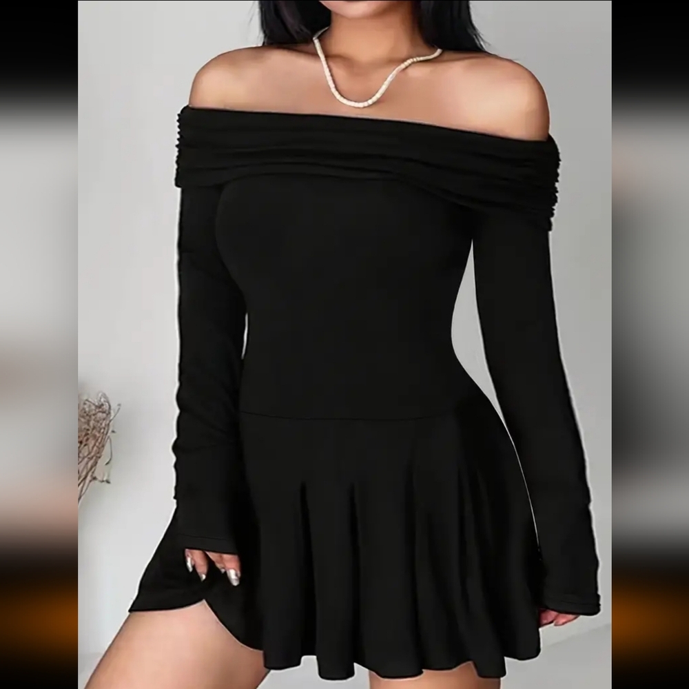 NWOT Plus Size Black Off Shoulder Dress Sz 3X
